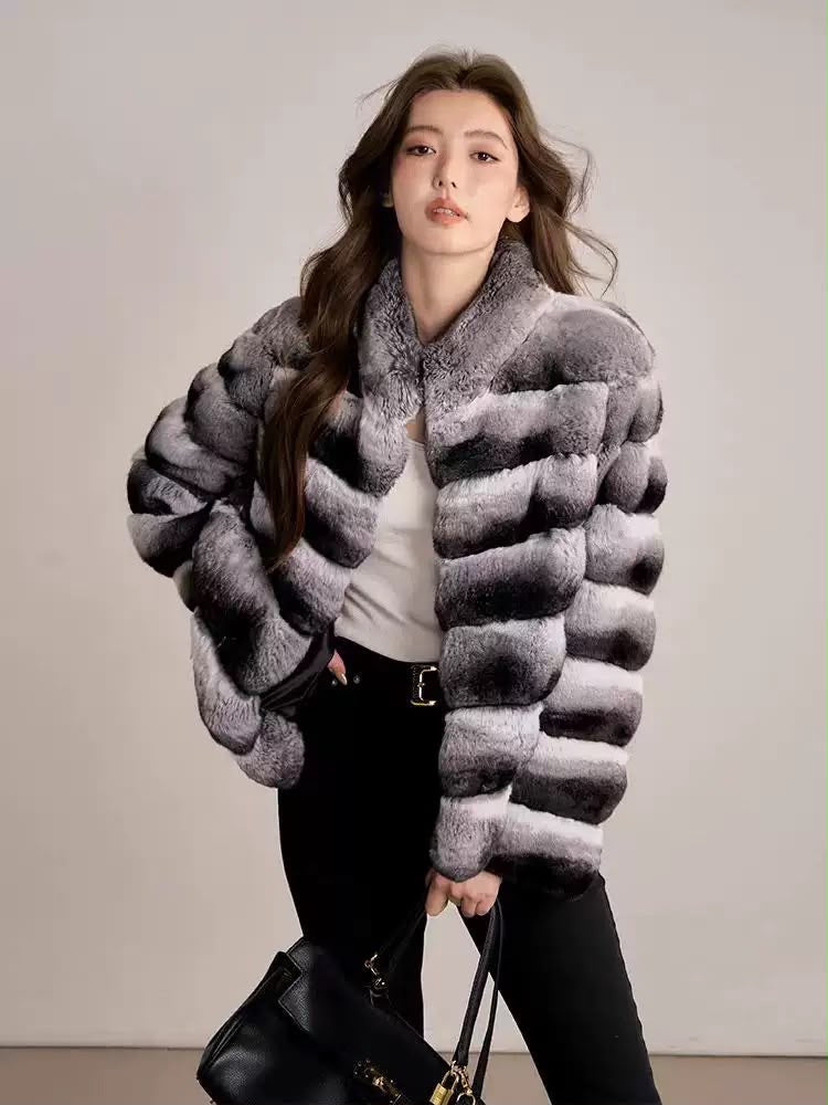 Chinchilla Ombre Faux Fur Jacket