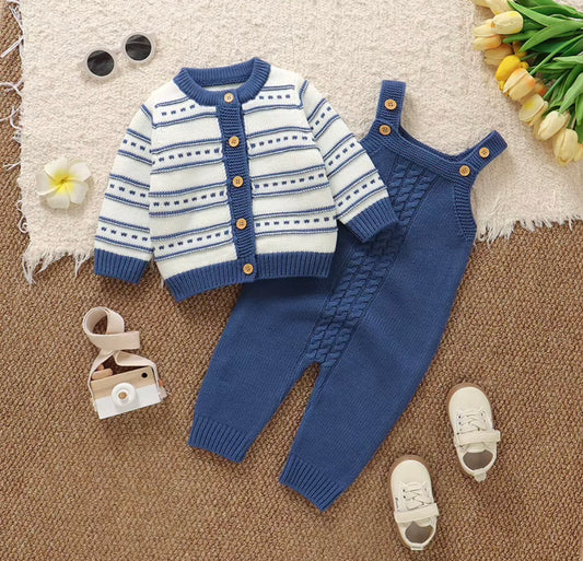 Cozy Cable Knit Overall Set