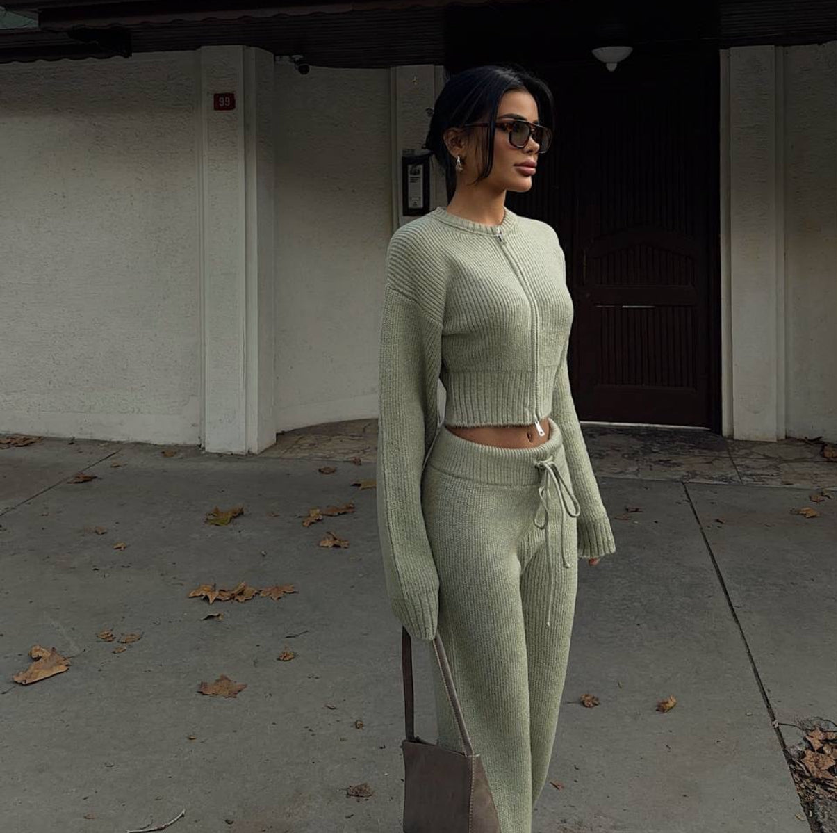 Sage Sculpt Knit Lounge Set