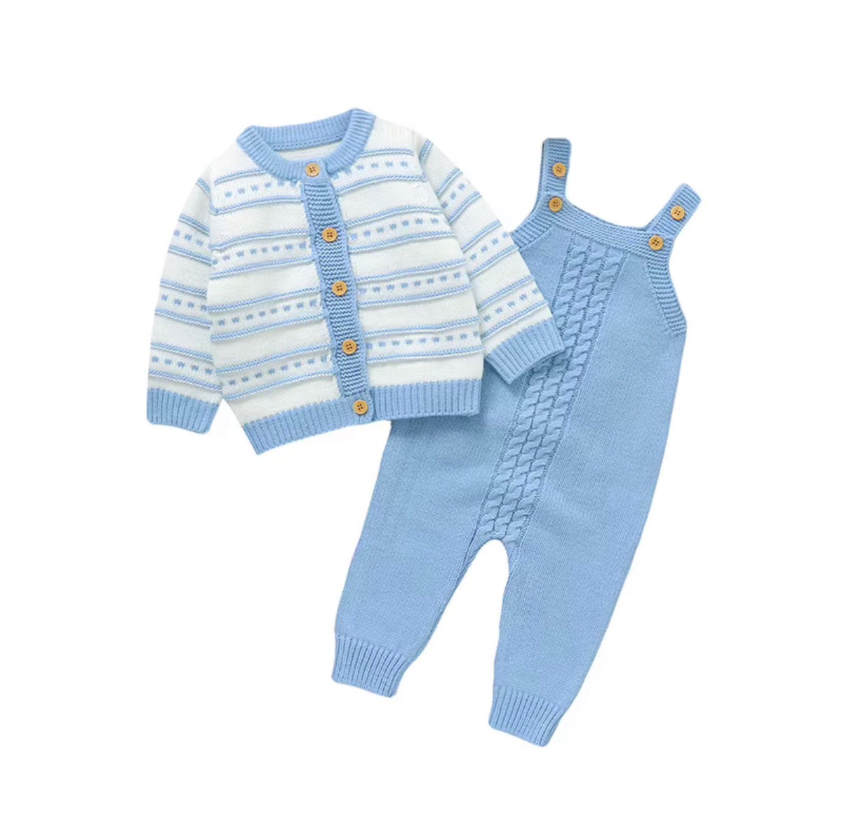 Cozy Cable Knit Overall Set