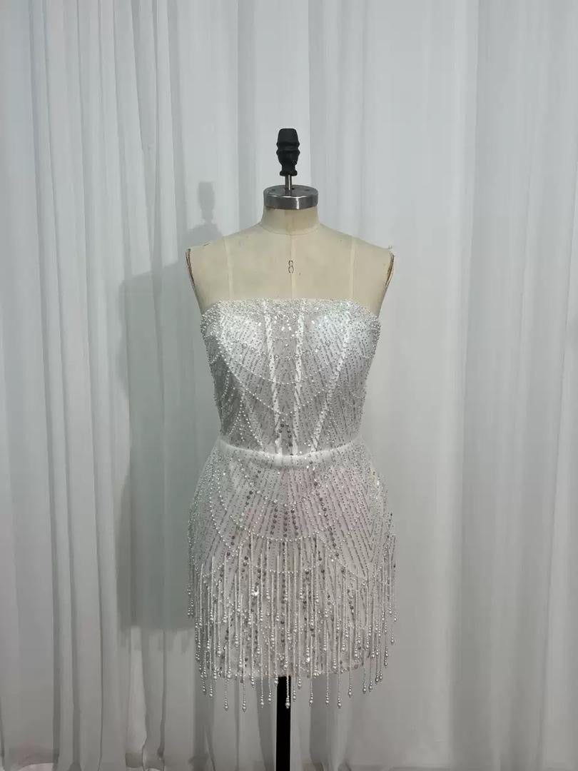 Beaded Fringe Mini Dress