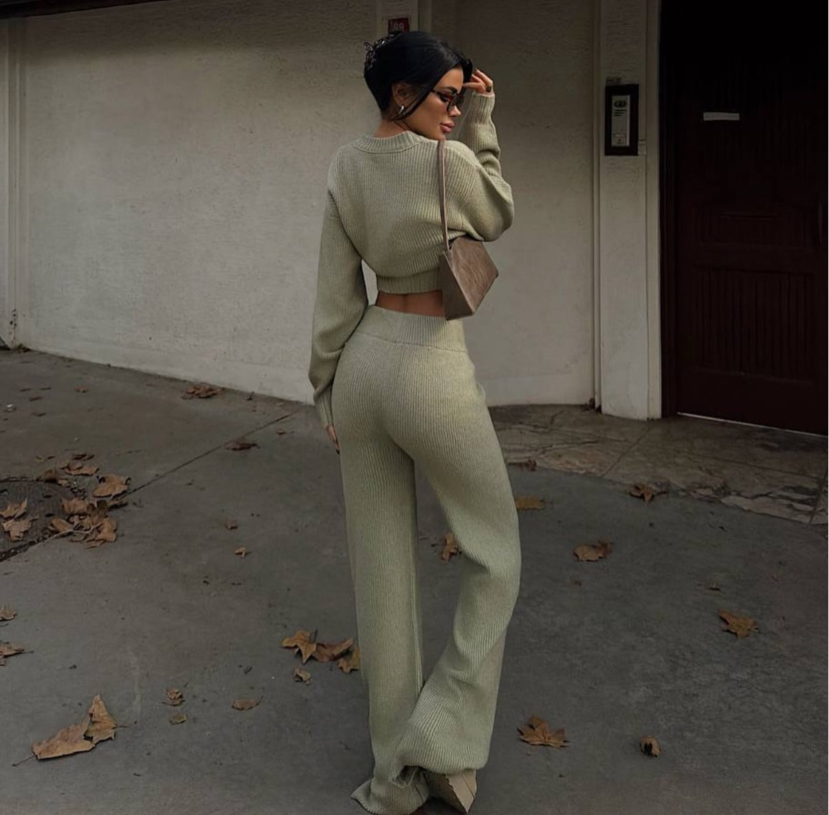 Sage Sculpt Knit Lounge Set