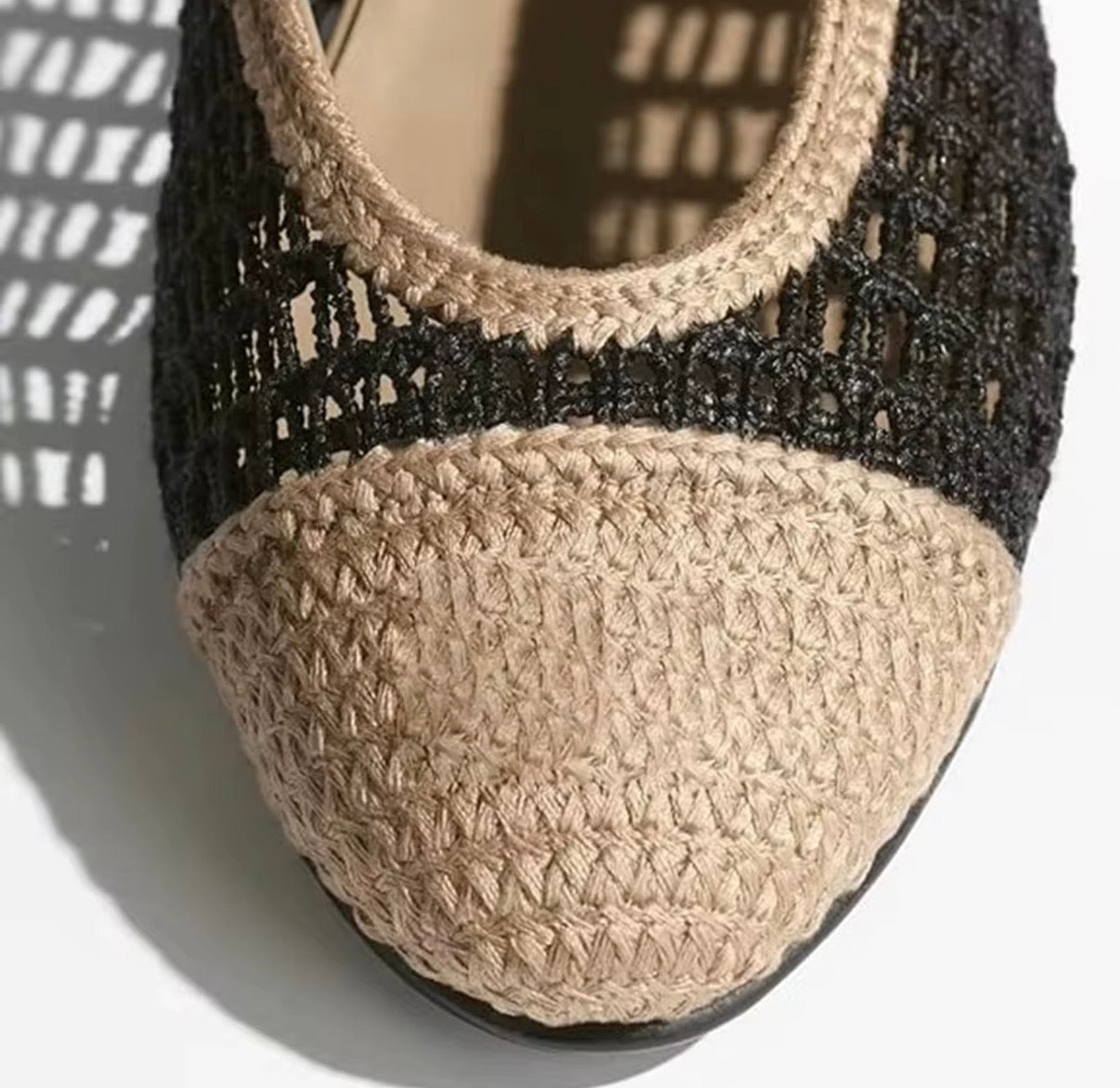 Crochet Cap Toe Ballet Flats