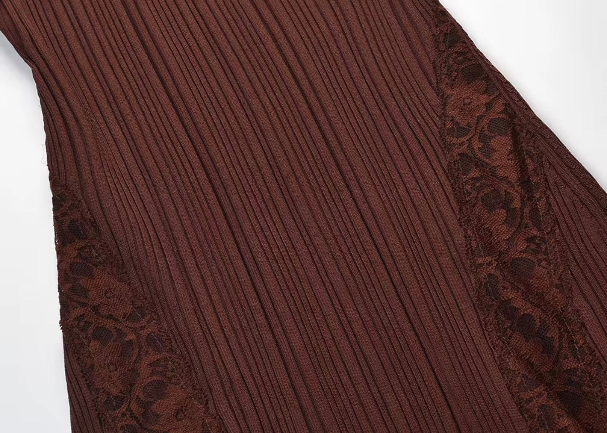Mocha Lace Illusion Gown