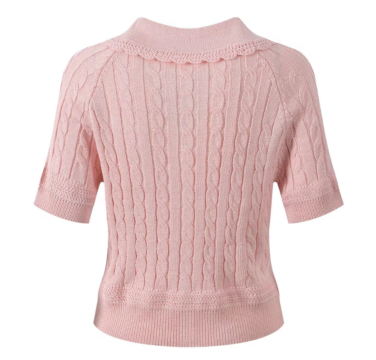 Vintage Cable Knit Brooch Cardigan