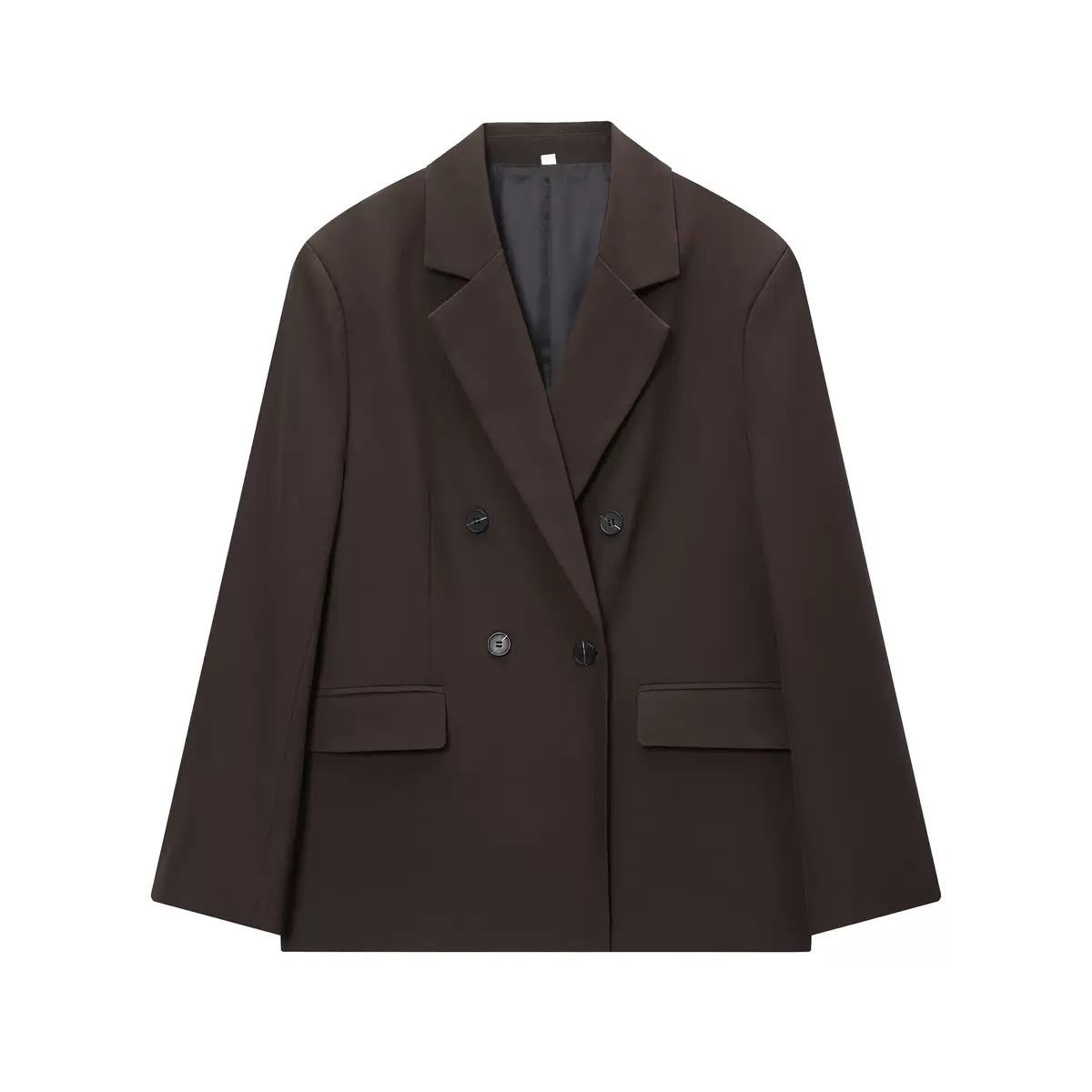 Chocolate Brown Blazer & Belted Mini Skirt Set