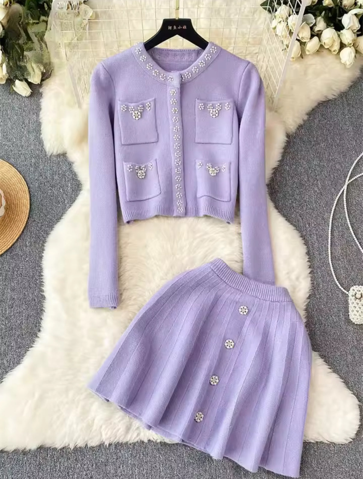 Crystal Bloom Knit Set