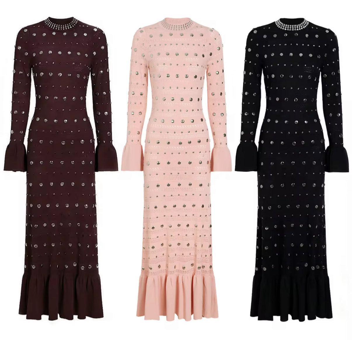 Celestial Studded Knit Dress