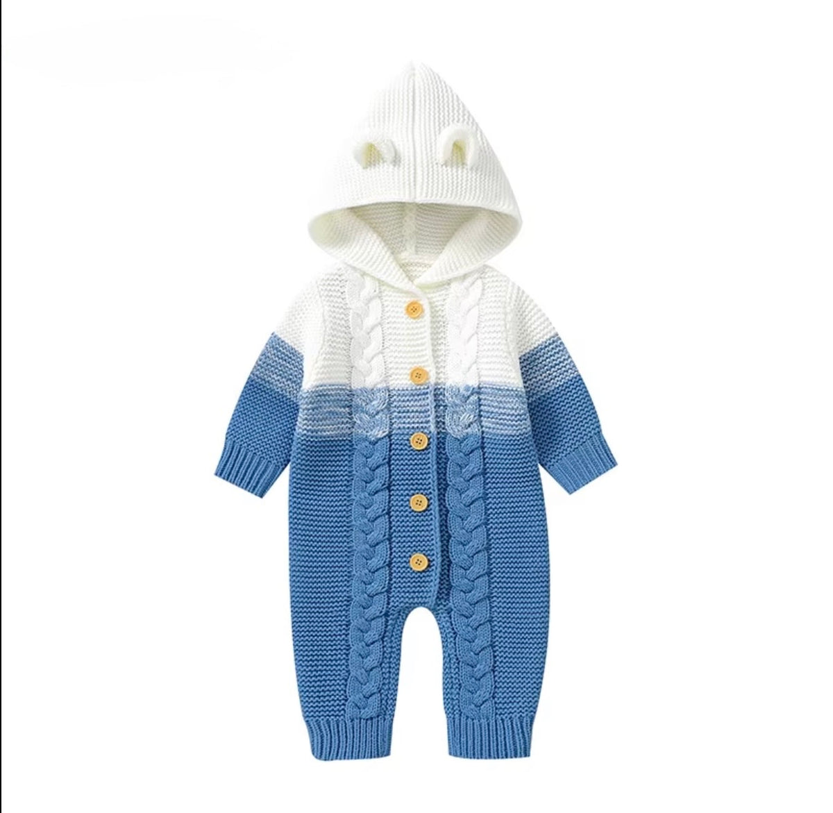 Cozy Bear Hooded Knit Romper
