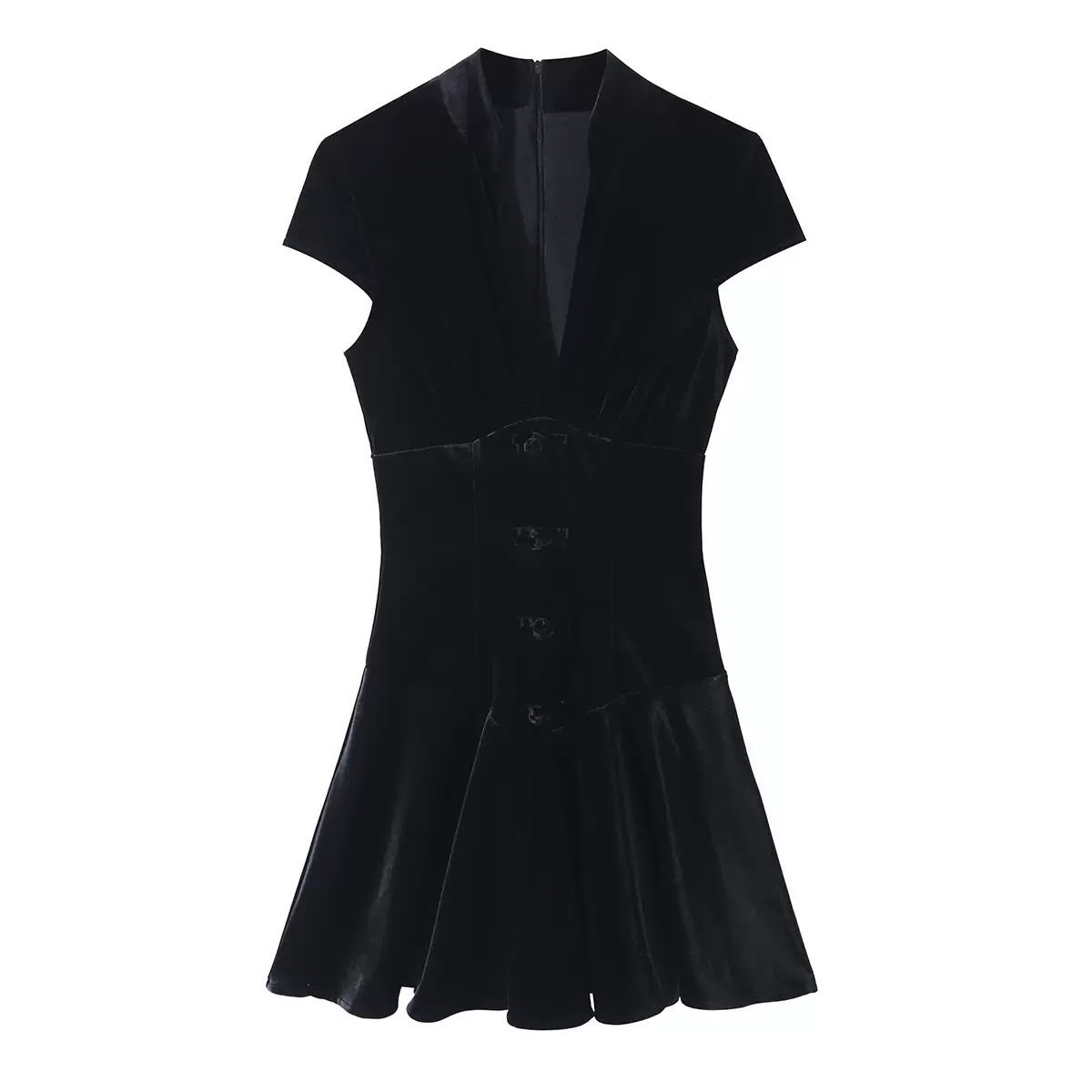 Noir Velvet Mini Dress