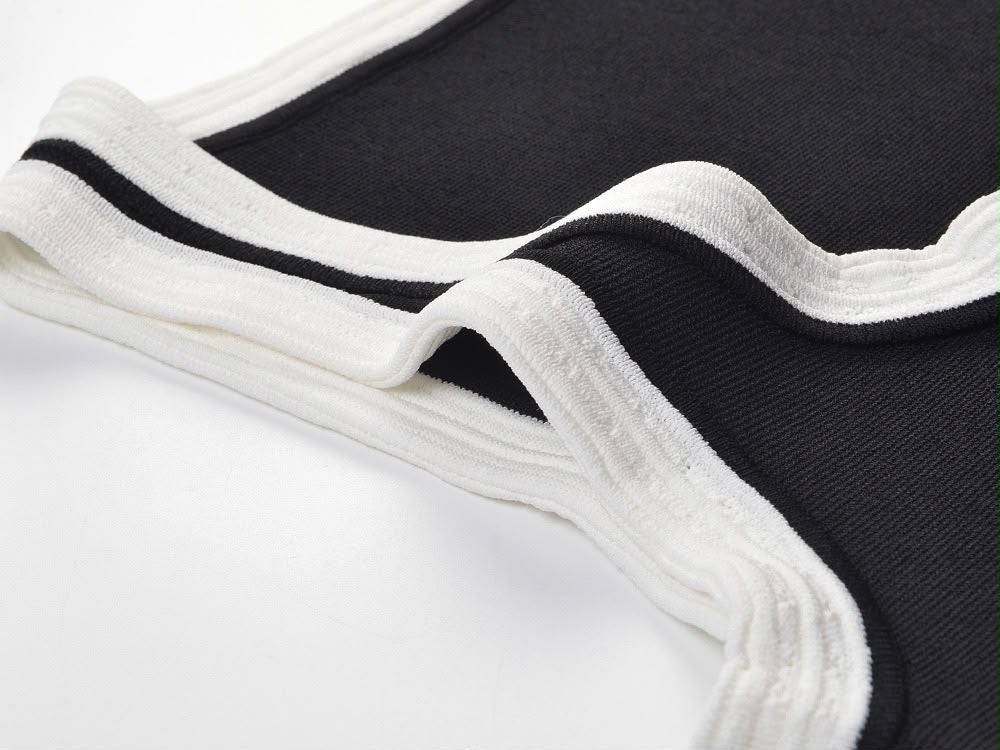 Contrast Trim Skirt Set