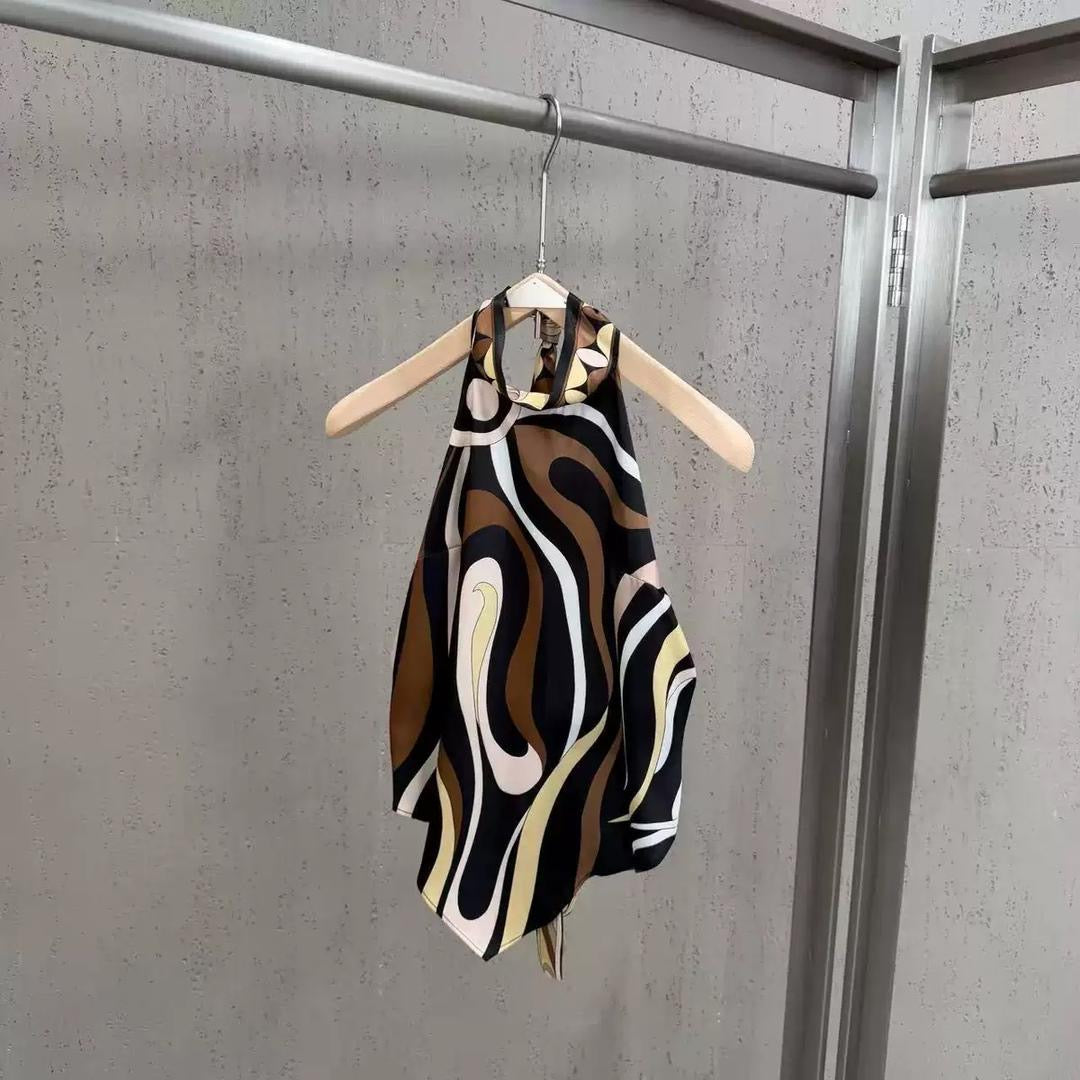 Abstract Halter Set