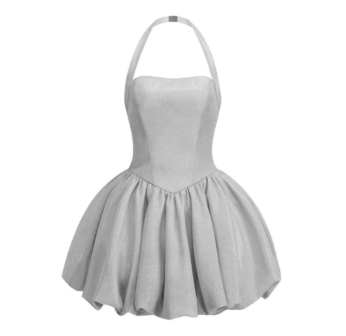 Sparkling Halter Corset Bubble Mini Dress