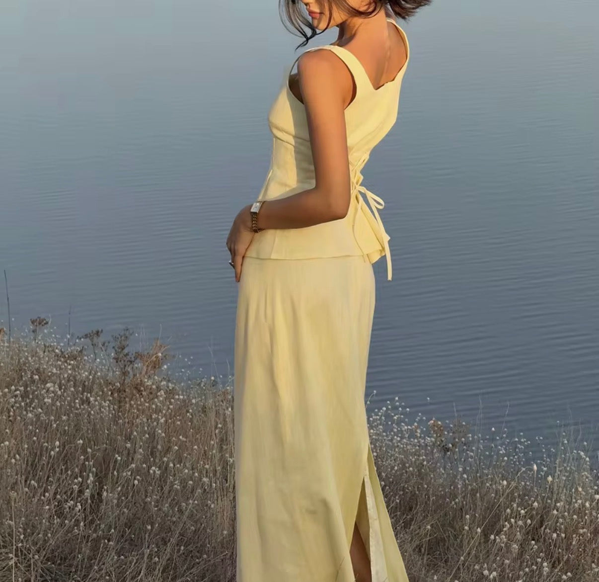 Structured Tank & Maxi Skirt Set