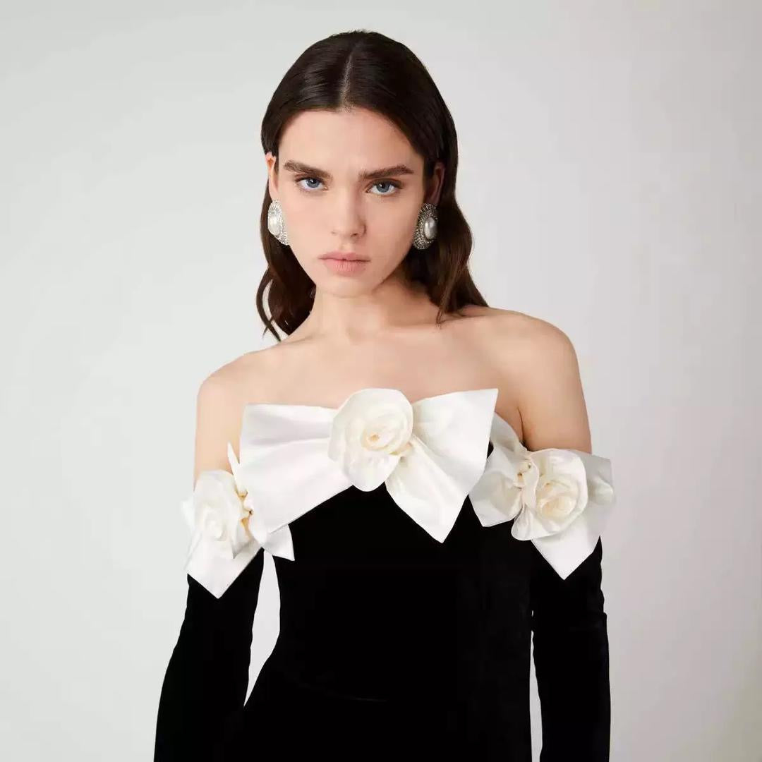 Midnight Bloom Velvet Dress