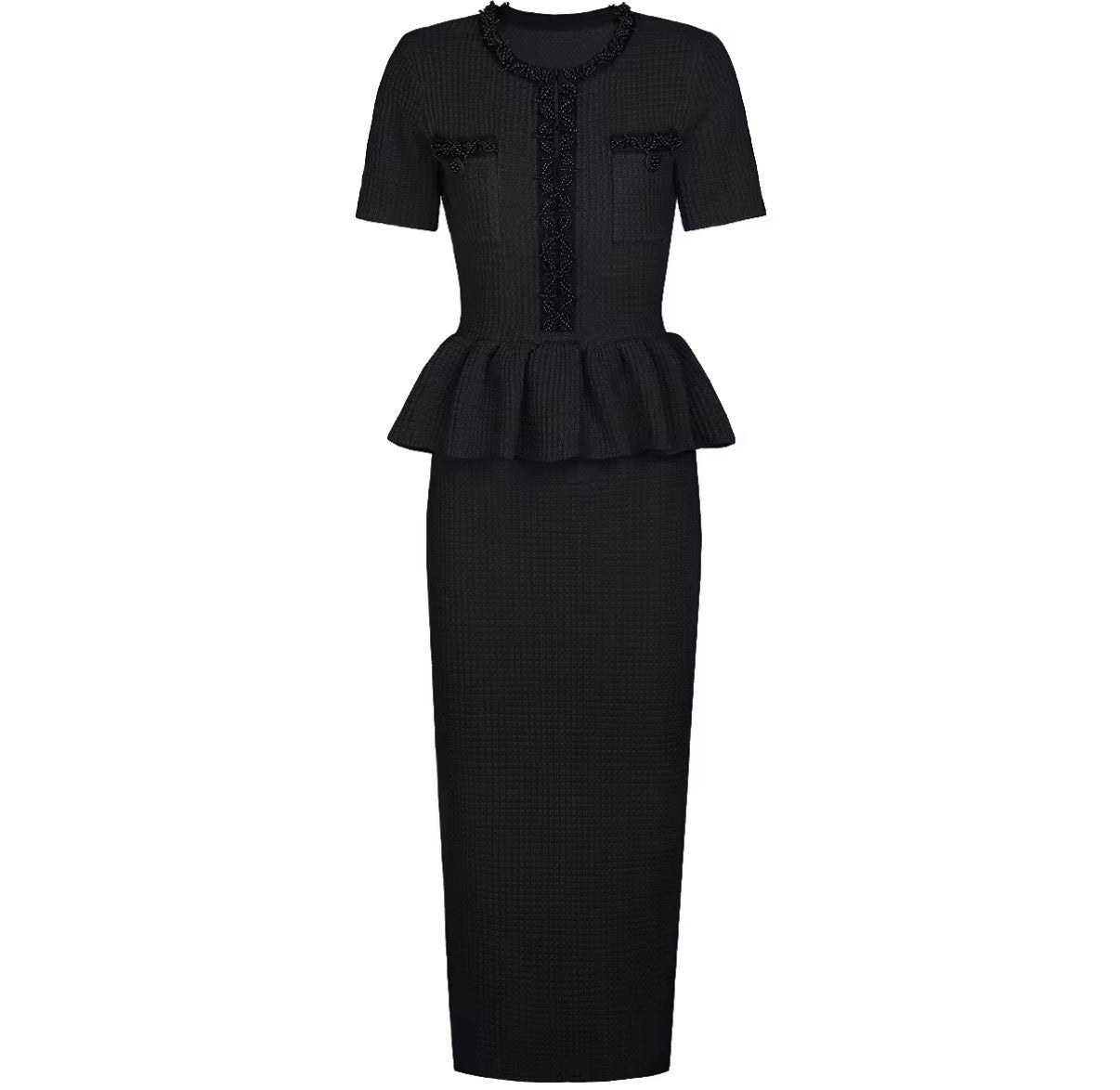 Paris Peplum Midi Dress