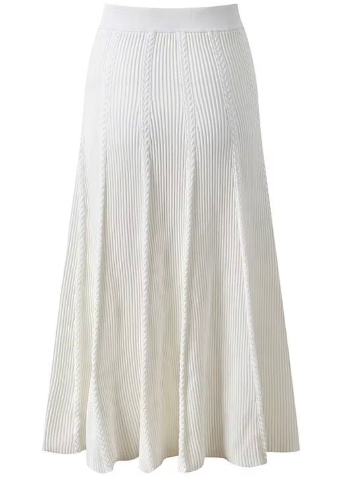Zip Neck Ribbed Knit Maxi Skirt Set