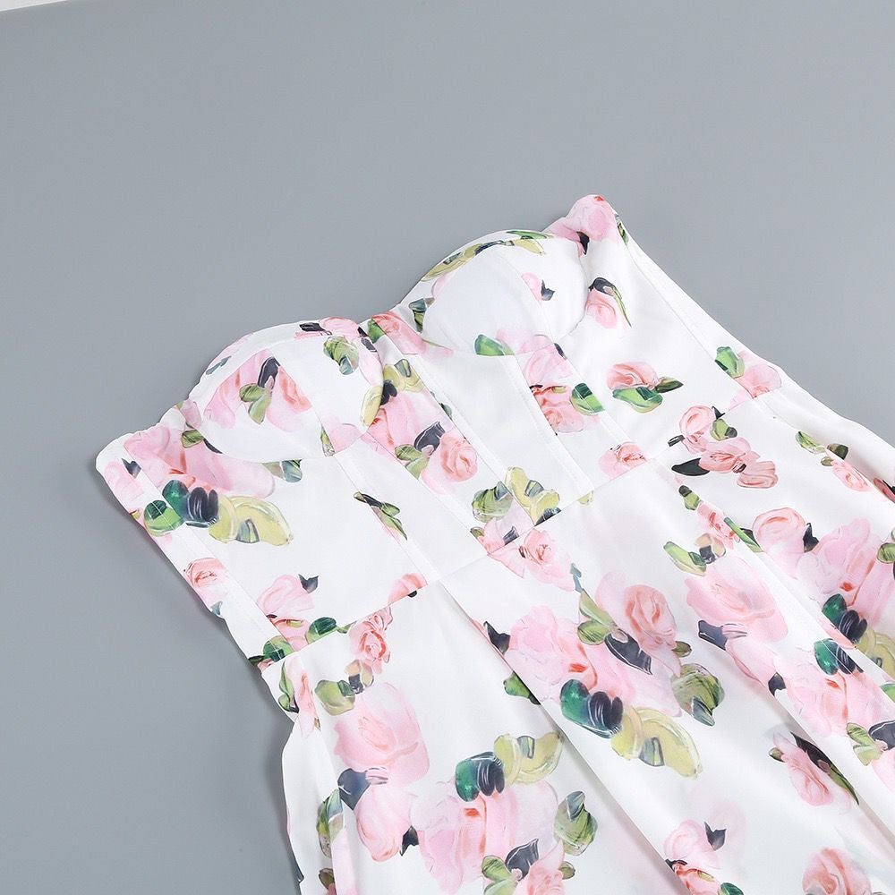 Garden Whisper Strapless Dress