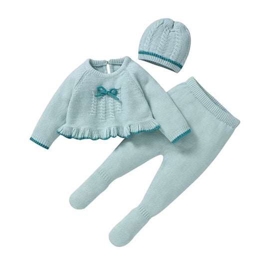 Sweet Bow Knitted Baby Set