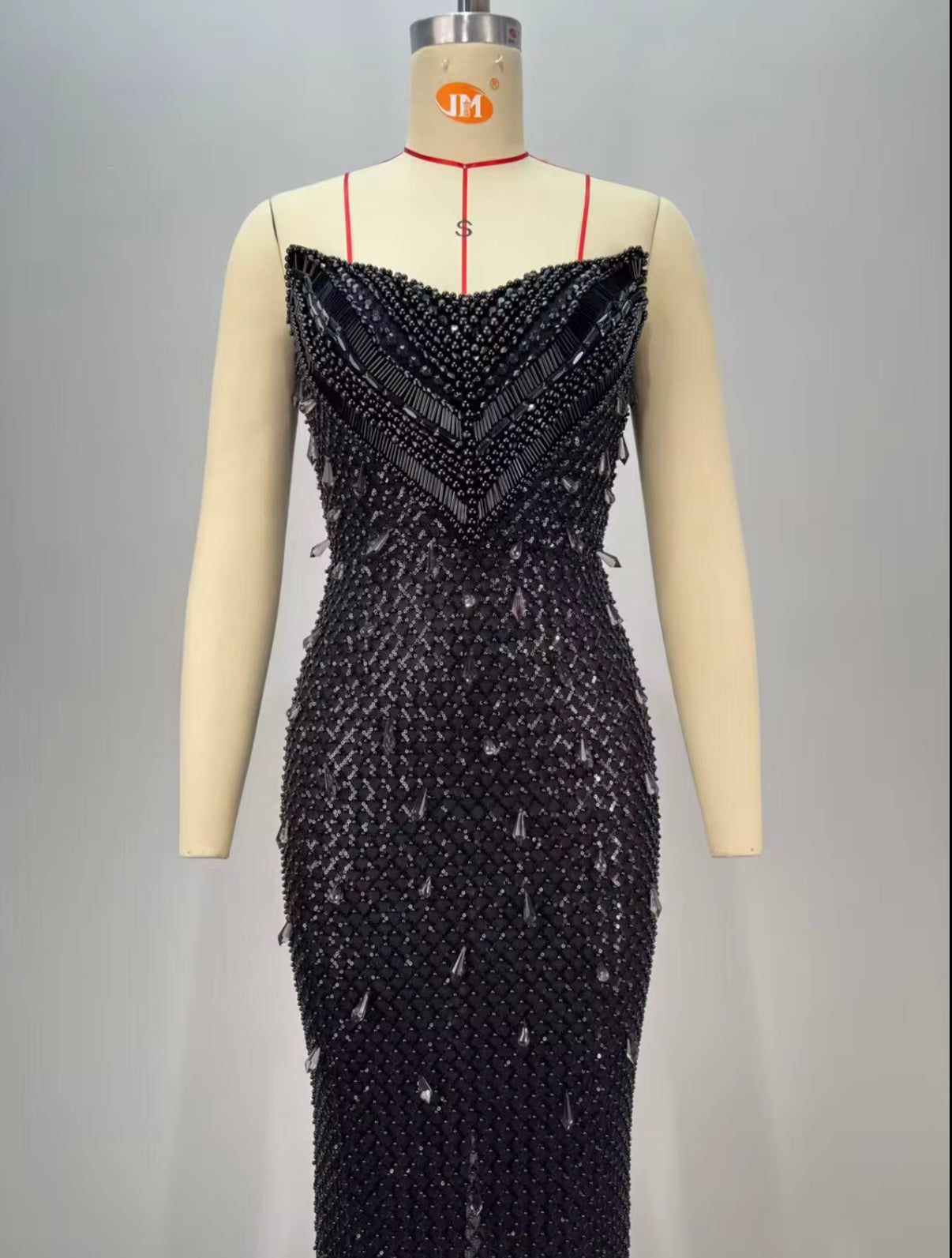 Strapless sweetheart gown with shimmering beadwork