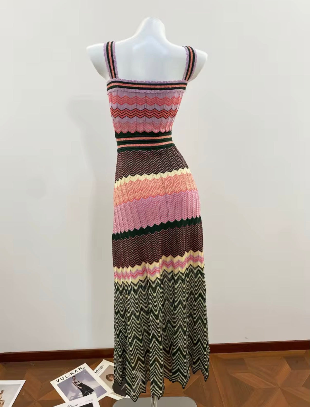 Blush Chevron Maxi Dress