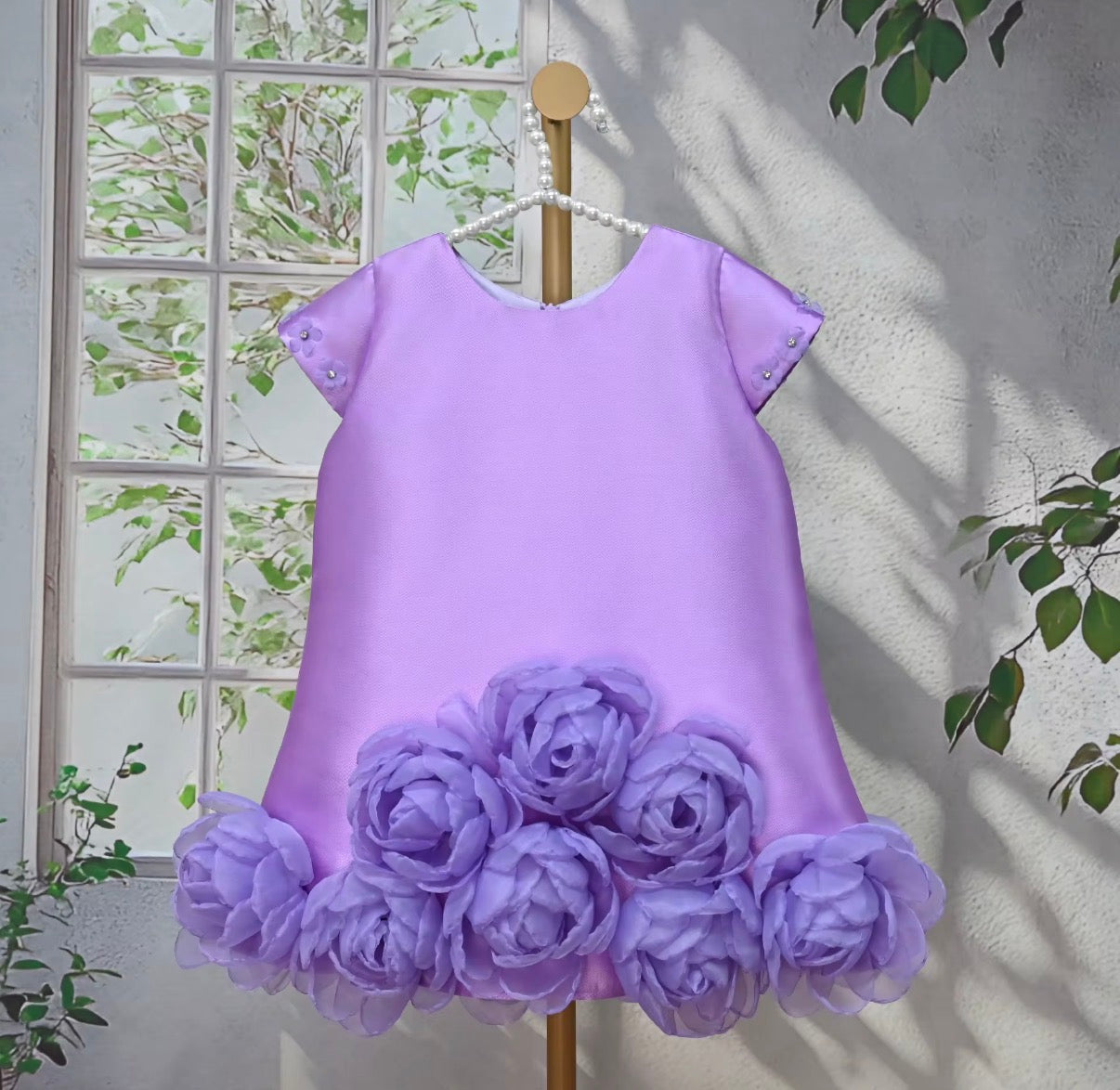 Lavender Rosette Bloom Dress