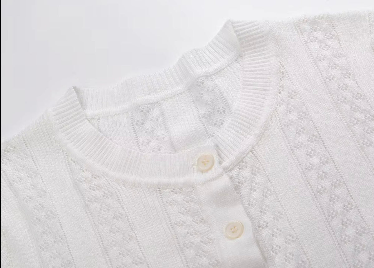 Delicate Pointelle Knit Cardigan