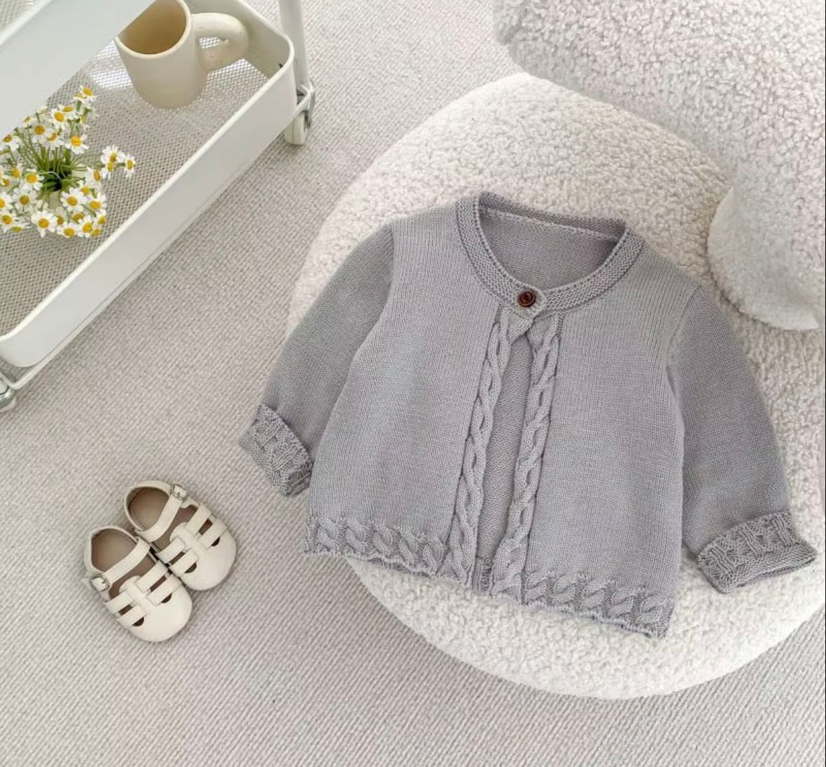Cozy Grey Knit 3-Piece Set