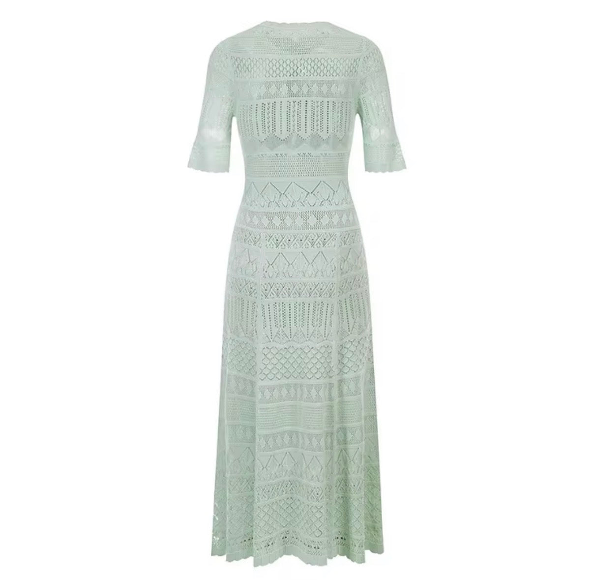 Mint Lace Knit Maxi Dress