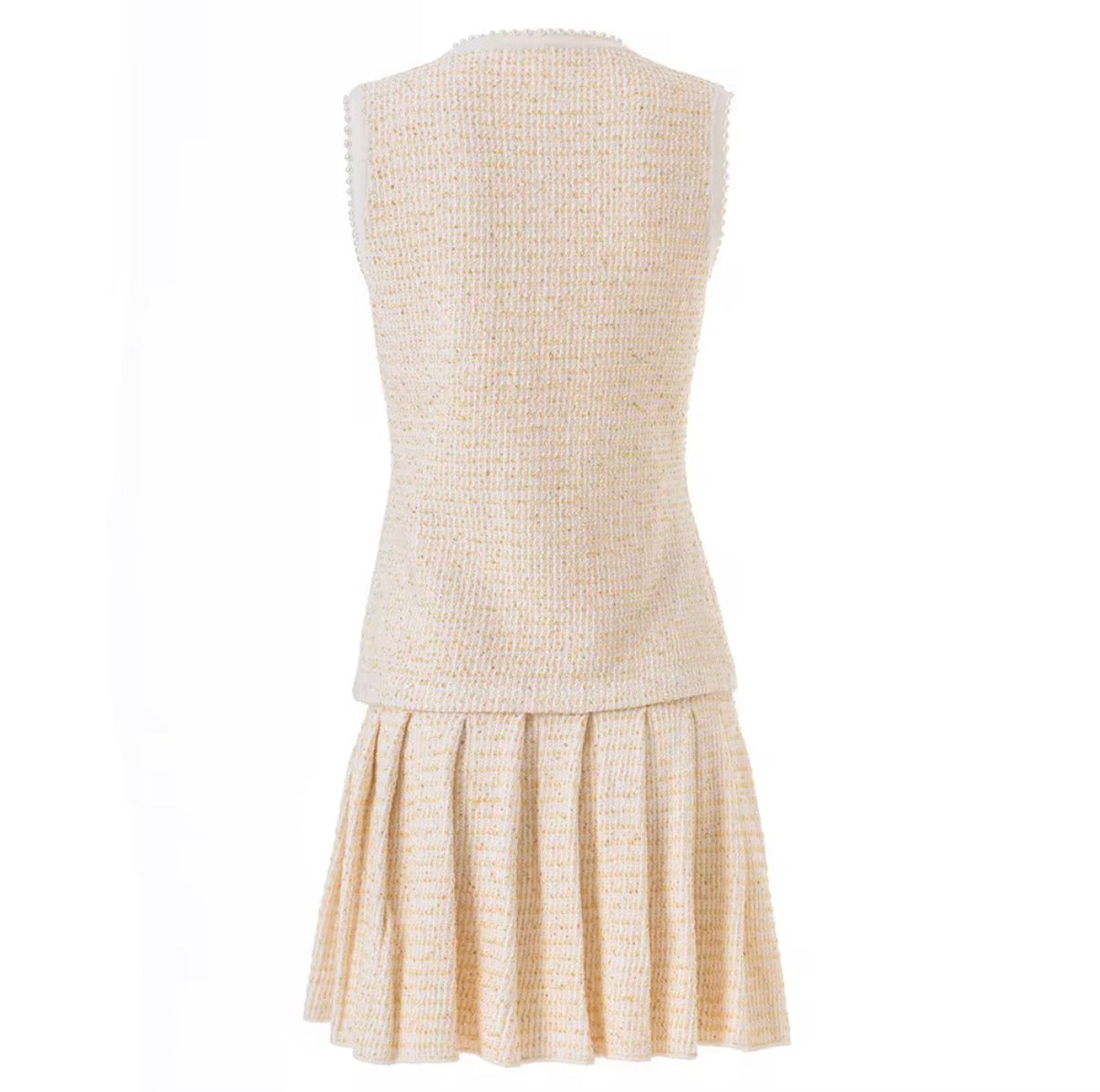 Golden Tweed Muse Mini Dress