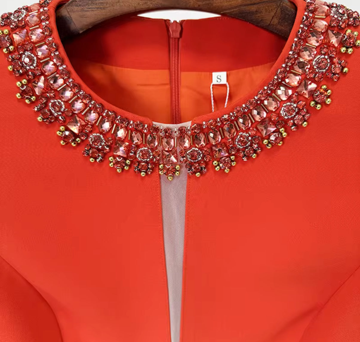 Statement Cocktail mini Dress with Crystal Shoulder