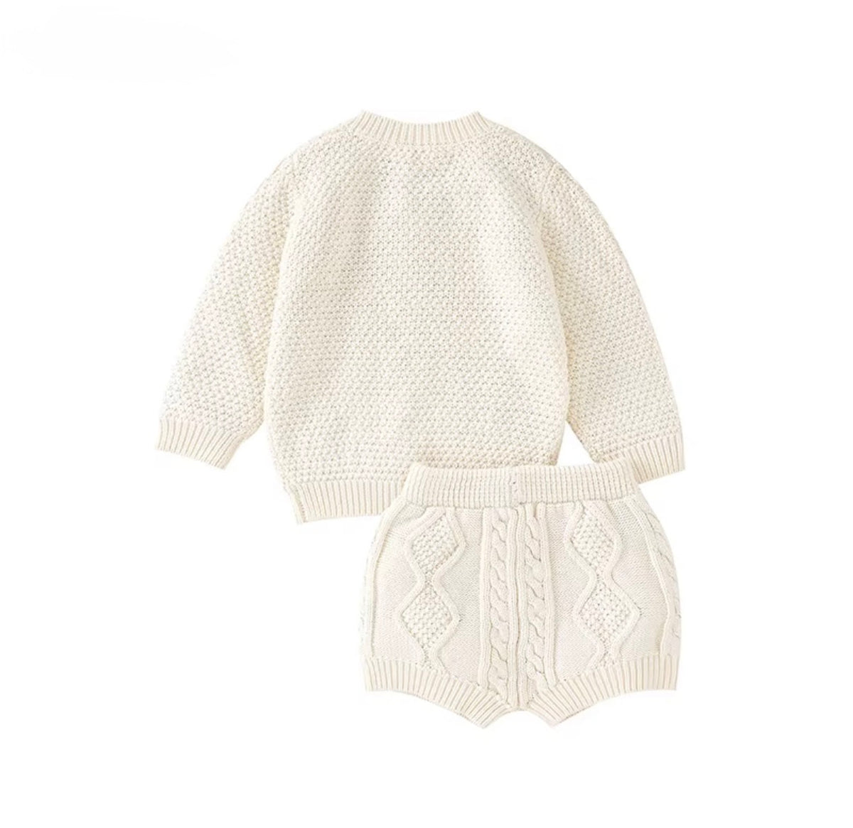 Cozy Cable Knit Cardigan & Bloomer Set