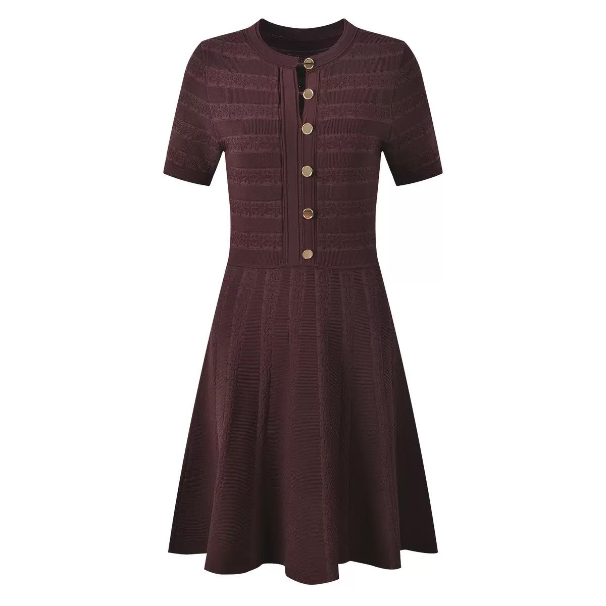 Luxe Textured Button Knit Dress