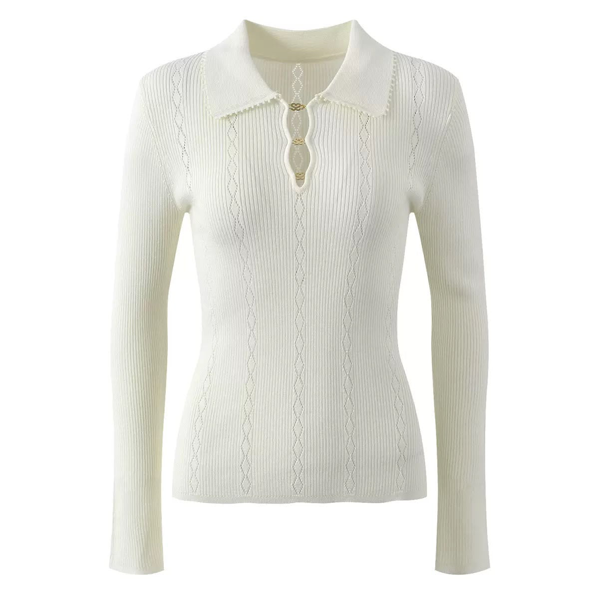 Ivory Heritage Collar Knit Top