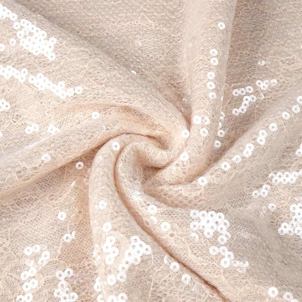 Rosette One-Shoulder Sequin Lace Dress