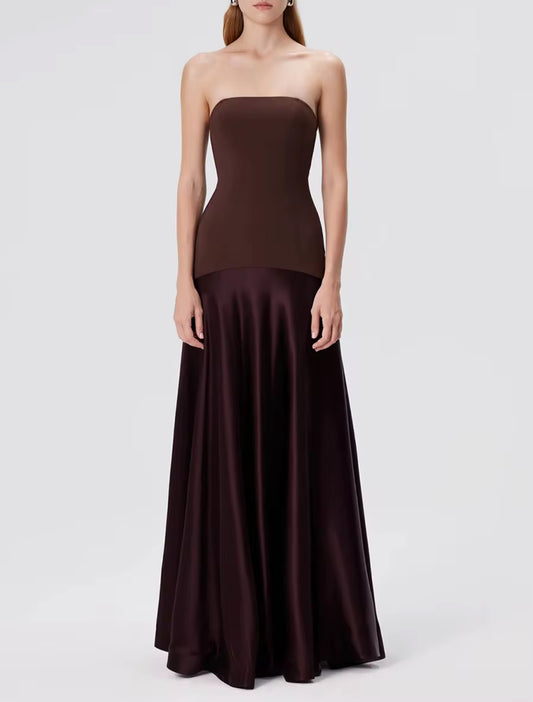 Cocoa drape slit gown dress