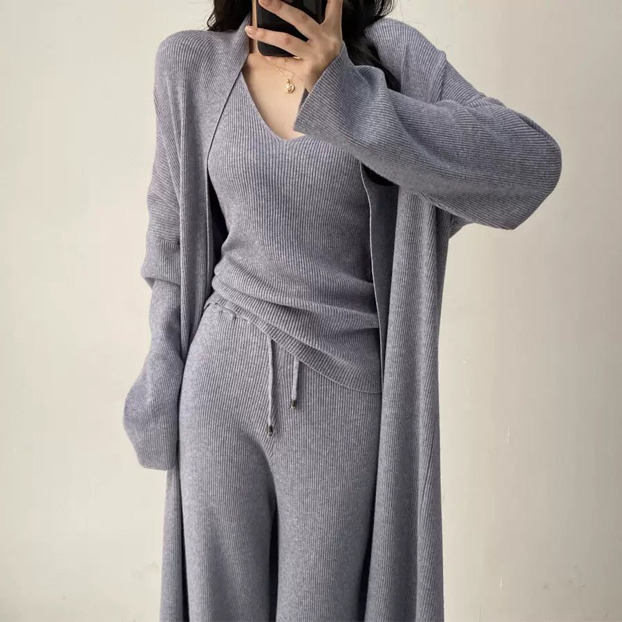 Soft Serenity 3-Piece Ribbed Knit Set