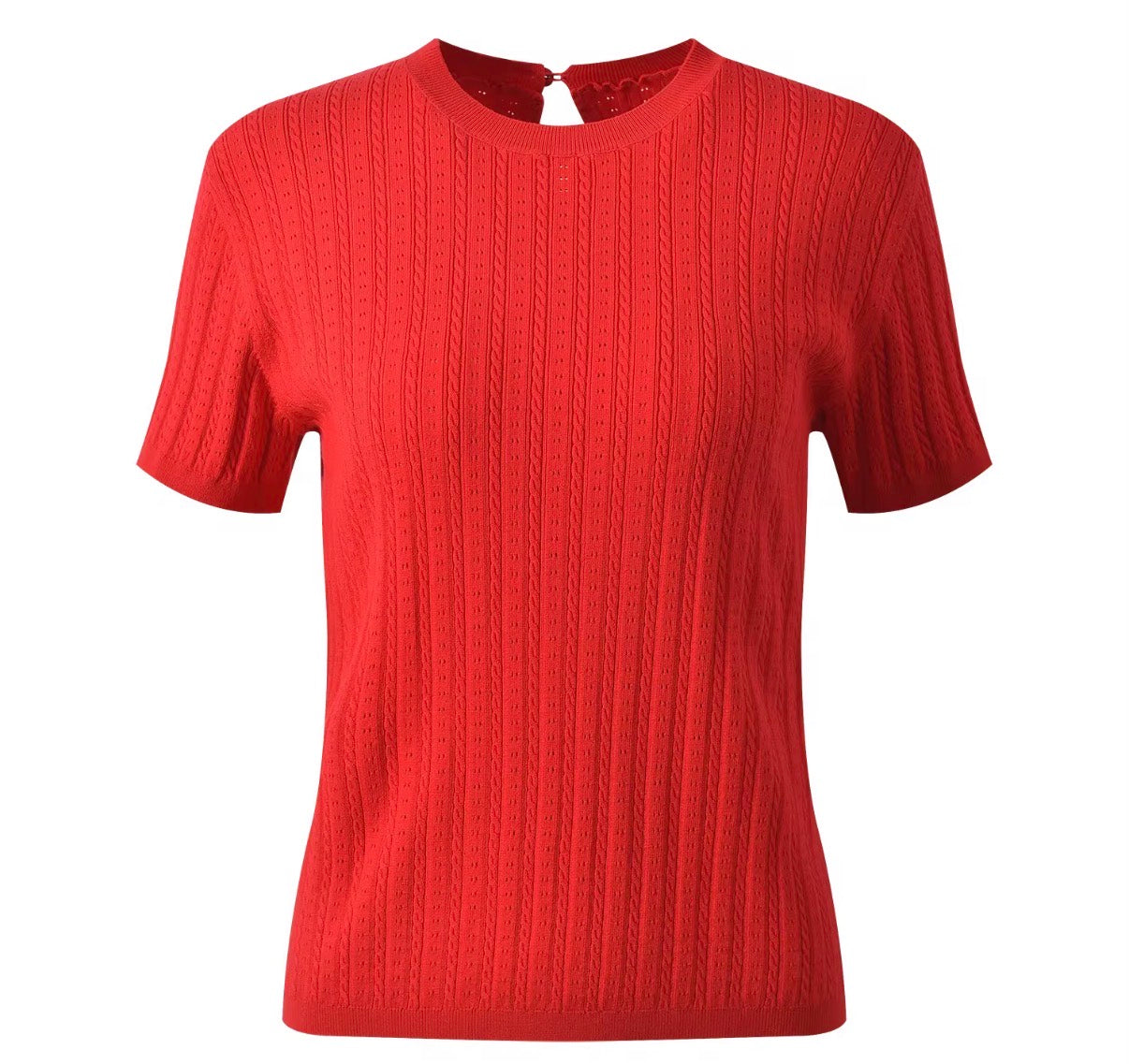 Scarlet Cable Knit Tee