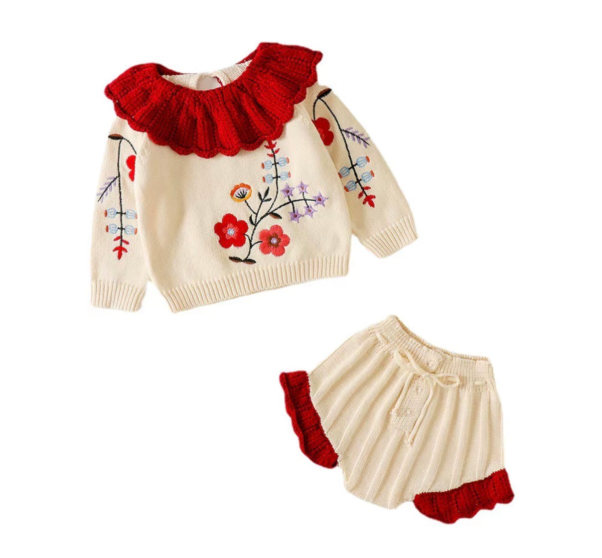 Scarlet Bloom Knit Set