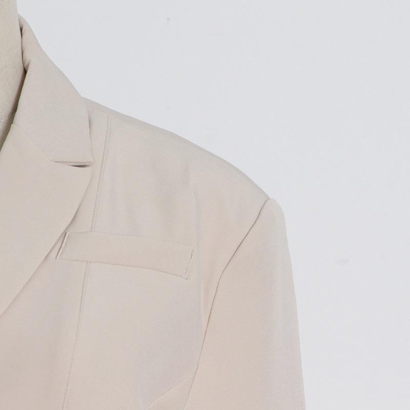 Tailored Blazer Dress with Single Button and Waist Cut-Outs