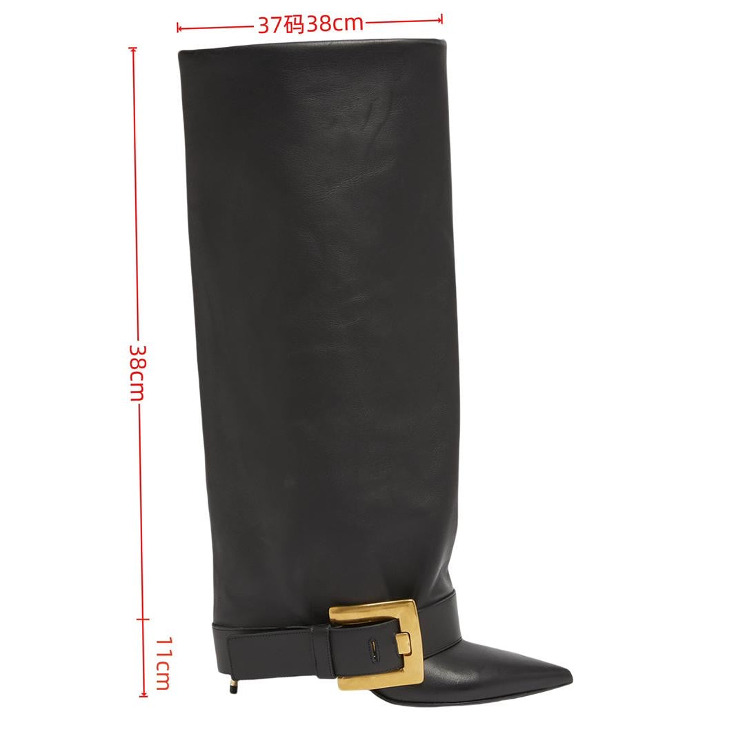 Bold Attitude Oversized Buckle Slouch Boots