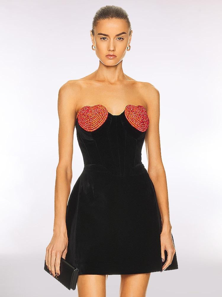 Heart Charmer Velvet Mini Dress