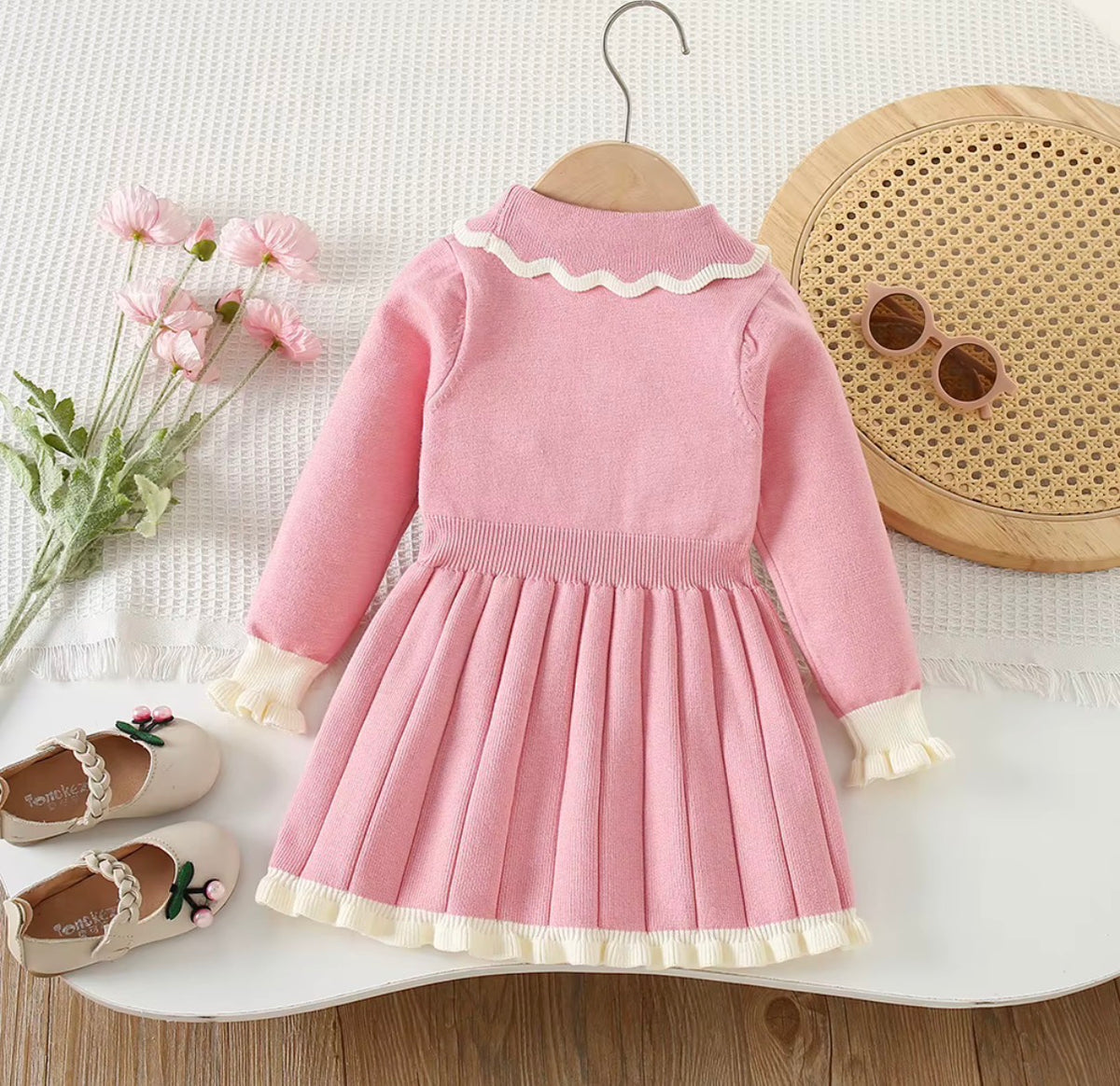 Pearl Collar Knit Dress