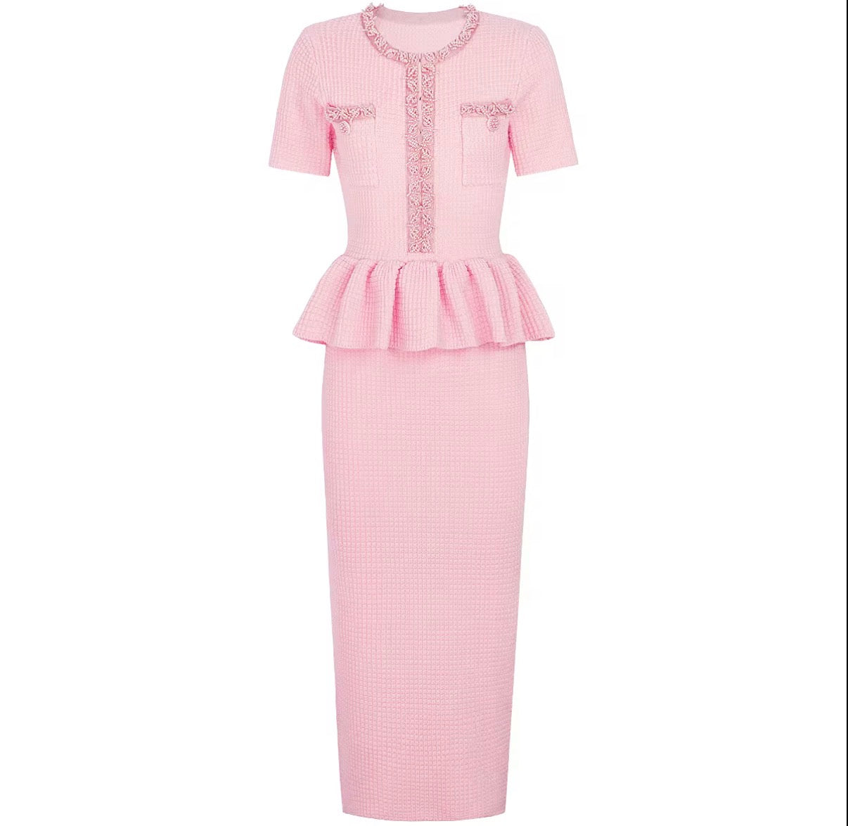 Paris Peplum Midi Dress