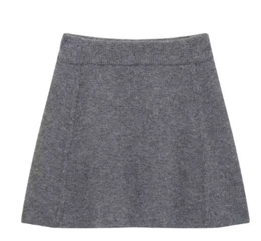 Buttoned Knit Cardigan & Skirt Set