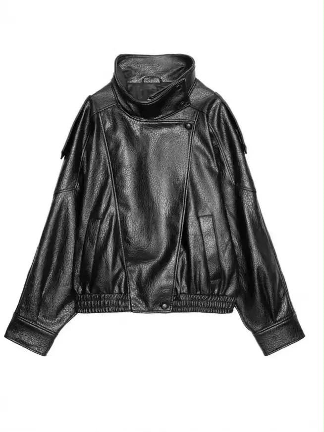 Verona High-Neck Leather Jacket