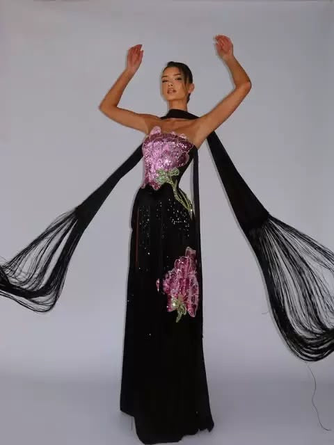 Orchid Noir Embellished Gown
