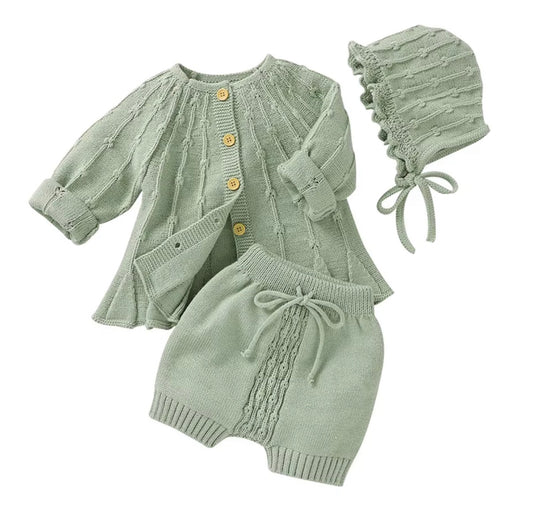 Vintage Knit Bonnet Set