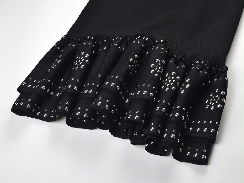 The Amara Studded Ruffle Mini Dress