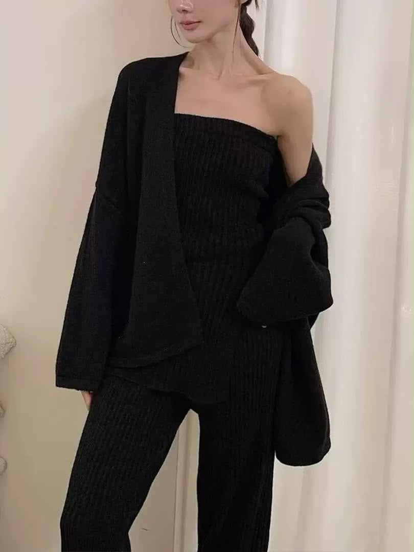 Cozy Ribbed 3-Piece Knit Set